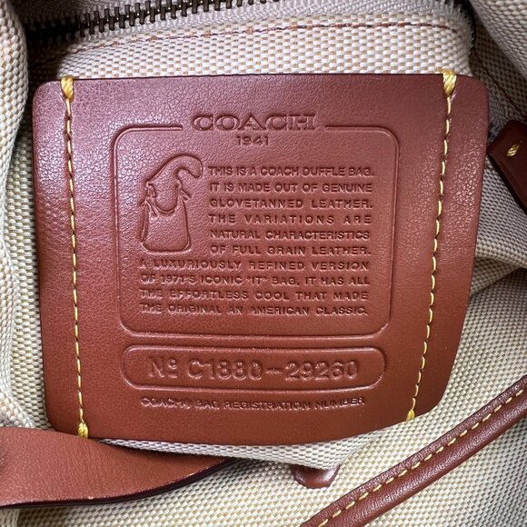 Coach Duffle 20 Colorblock Pebbled Leather Bucket Bag Blue Cream Crossbody 29260 - Picture 12 of 12